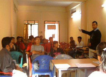 Students attending the inauguration function at Umden CSC